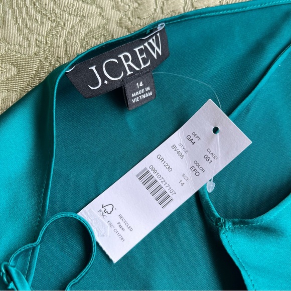 NWT J. Crew Gwyneth Slip Dress in Luster Charmeuse Size 14 - Picture 6 of 16